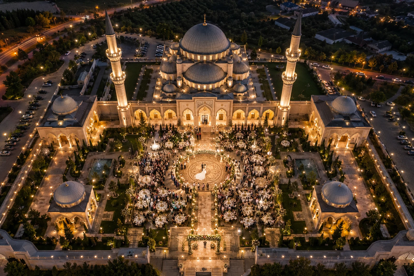 Muslimische Hochzeit aus der Luft