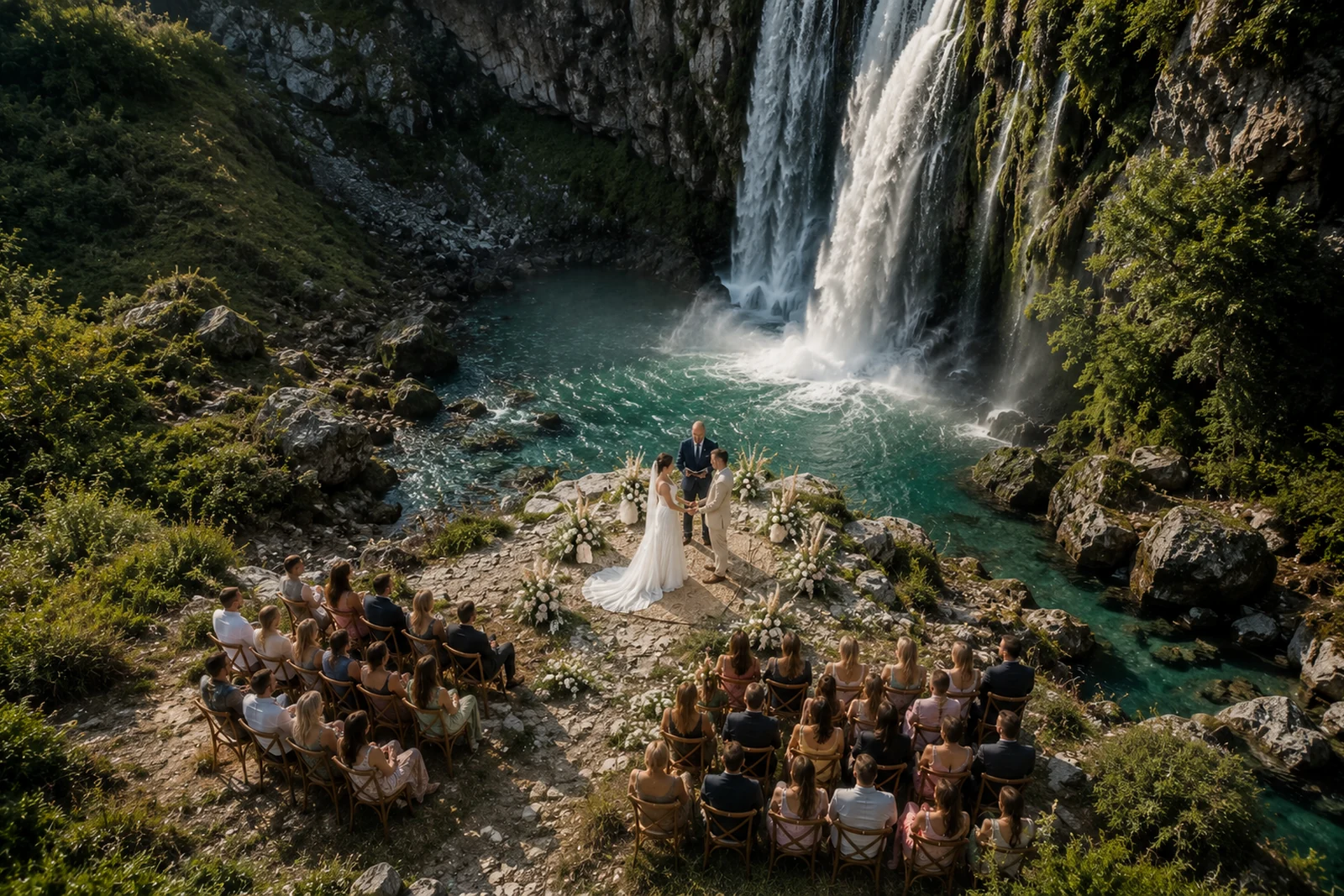 Hochzeit am Wasserfall